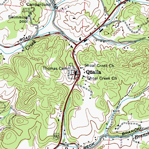 Topographic Map of Smoky Mountain Elementary School, NC