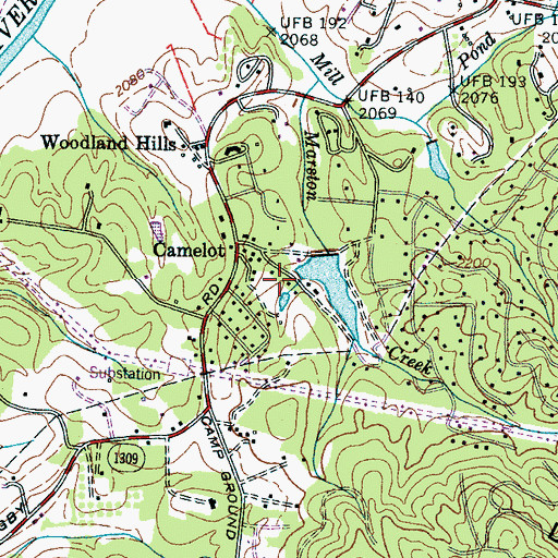 Topographic Map of Lake Rugby, NC