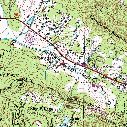 Topographic Map of Westridge, NC