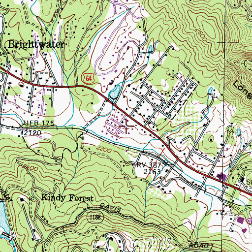 Topographic Map of Green Acres, NC