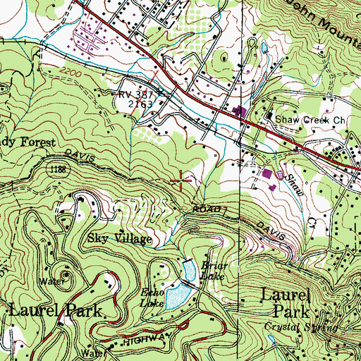 Topographic Map of Country Ridge, NC