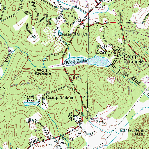 Topographic Map of Westbridge, NC