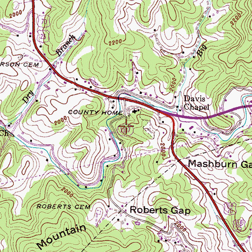 Topographic Map of Marshall Primary School, NC