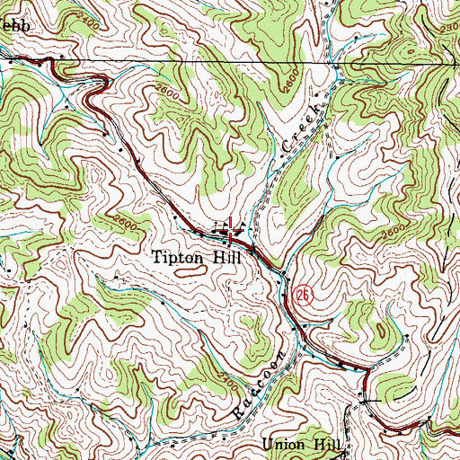 Topographic Map of Tipton Hill Elementary School, NC