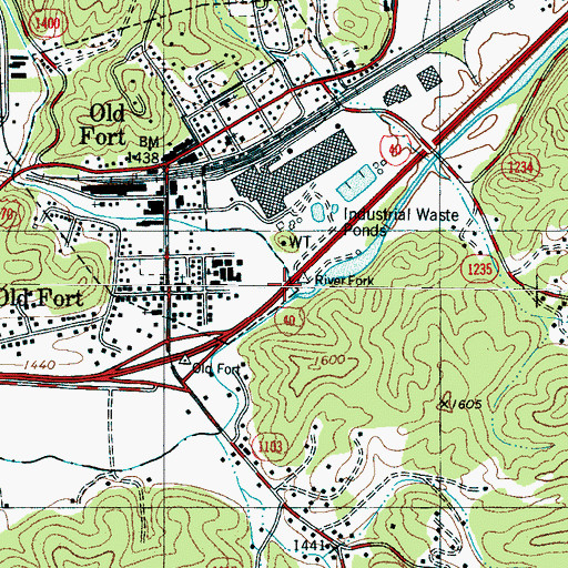 Topographic Map of Old Fort Elementary School, NC