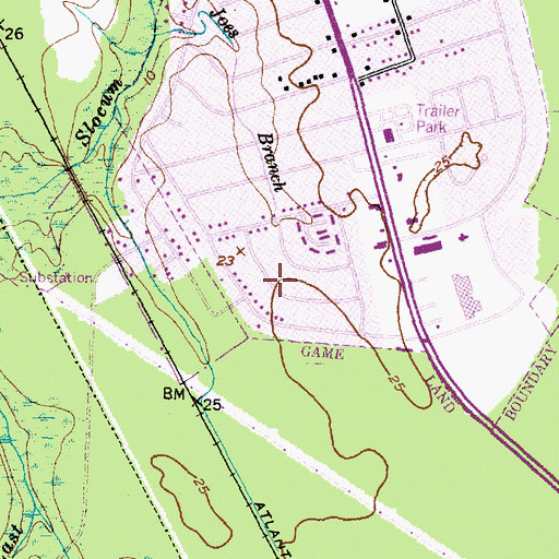 Topographic Map of Trent Acres, NC