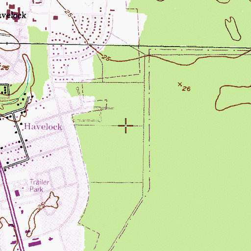 Topographic Map of Jerrett Estates, NC