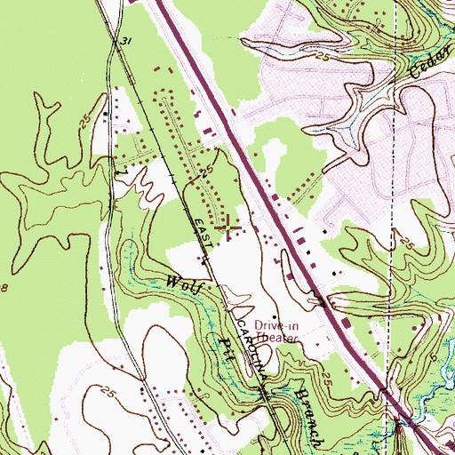 Topographic Map of Greenfields Heights, NC