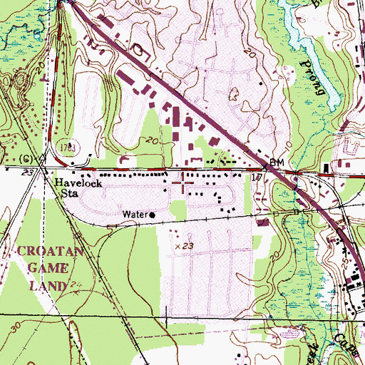 Topographic Map of Havelock Park, NC