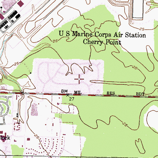 Topographic Map of Hancock Village, NC