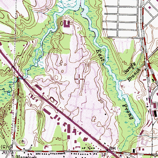 Topographic Map of Slocun Village, NC