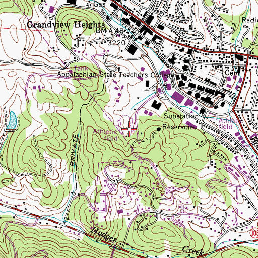 Topographic Map of Conrad Stadium, NC