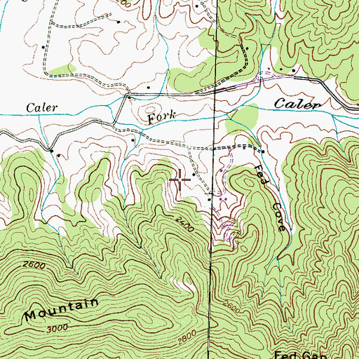 Topographic Map of Caler Creek Ruby Mine, NC