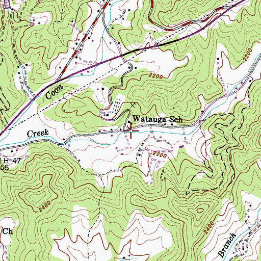 Topographic Map of Cowee Mountain Mine, NC
