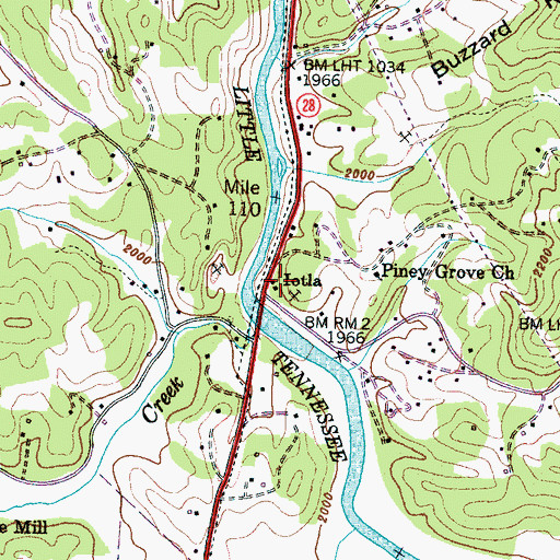 Topographic Map of Old Cardinal Mine, NC