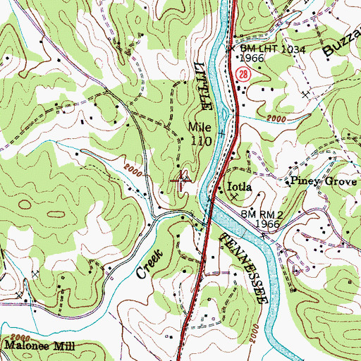 Topographic Map of Rose Creek Mine, NC