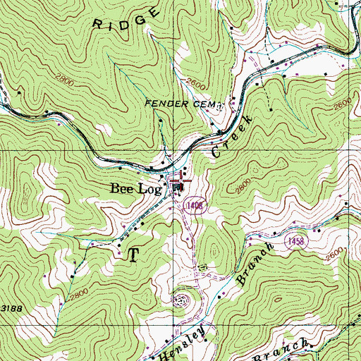 Topographic Map of Bee Log Elementary School, NC