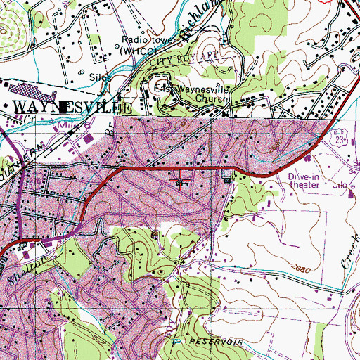 Topographic Map of Central Elementary School, NC