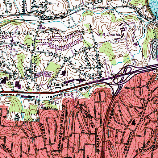 Topographic Map of Town and Country Shopping Center, NC