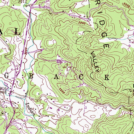 Topographic Map of Fox Ridge, NC