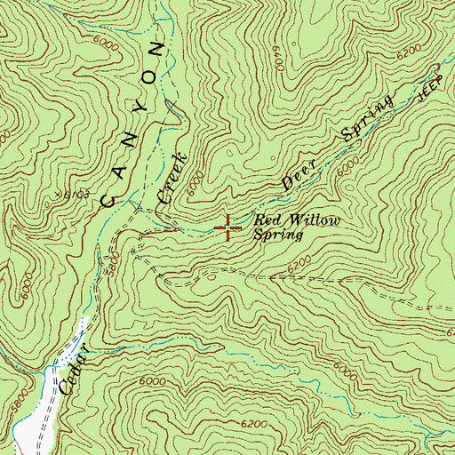 Topographic Map of Red Willow Spring, AZ