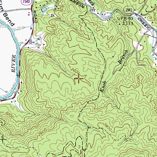 Topographic Map of Knob Hill, NC