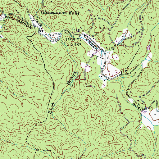 Topographic Map of Sweetwater Farms, NC