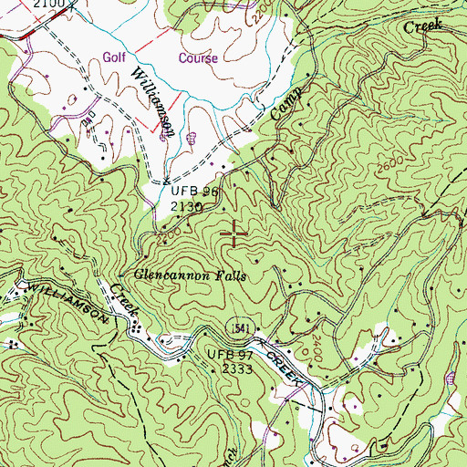 Topographic Map of Glen Cannon, NC