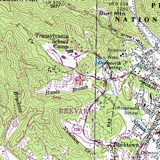 Topographic Map of Mitchums Lake, NC