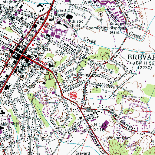 Topographic Map of Franklin Park, NC