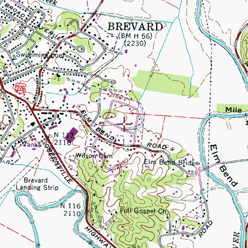 Topographic Map of McCrary Acres, NC