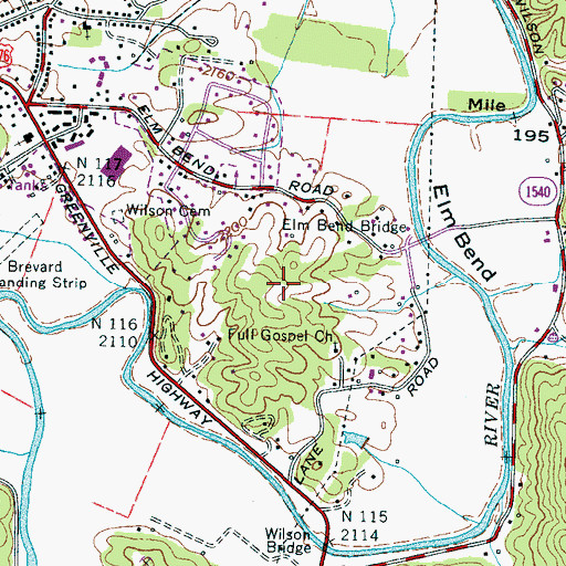 Topographic Map of Morgan Heights, NC