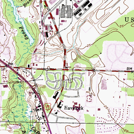Topographic Map of Commercial Shopping Center, NC