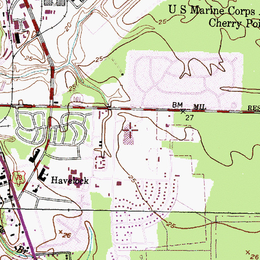 Topographic Map of Gateway Shopping Center, NC
