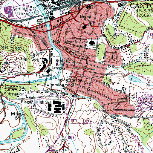 Topographic Map of Frenchmans Creek Mall, NC
