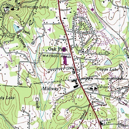 Topographic Map of Fletcher Plaza, NC