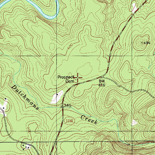 Topographic Map of Prospect Cemetery, NC