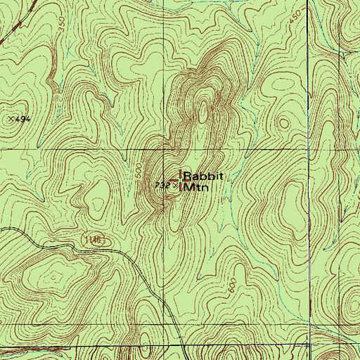 Topographic Map of Rabbit Mountain, NC