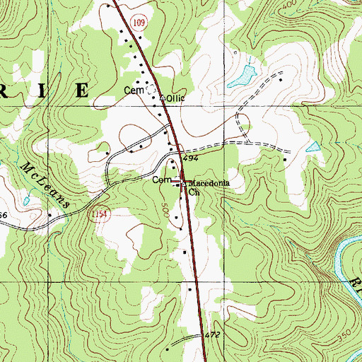 Topographic Map of Macedonia Methodist Church, NC