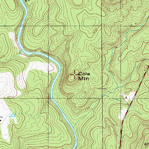 Topographic Map of Cole Mountain, NC