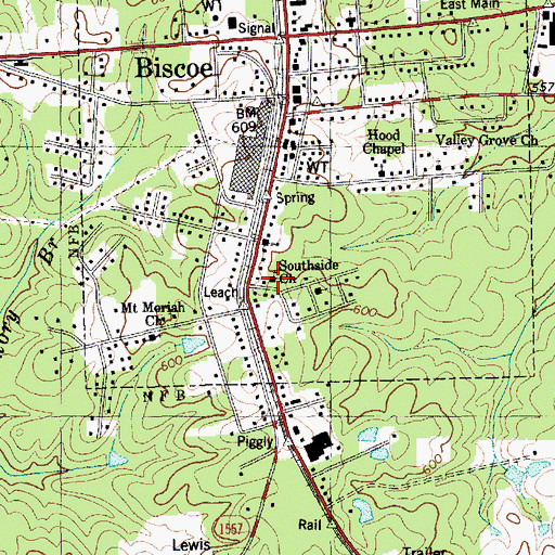 Topographic Map of Southside Church, NC