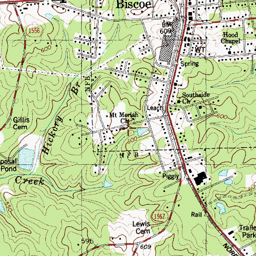 Topographic Map of Mount Moriah Church, NC