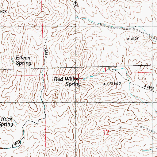 Topographic Map of Red Willow Spring, AZ