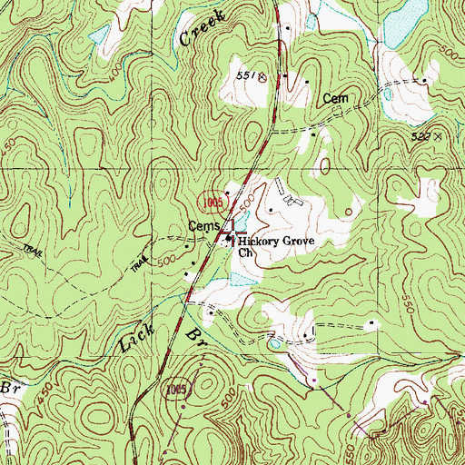 Topographic Map of Hickory Grove Church, NC