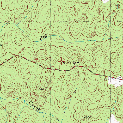Topographic Map of Munn Cemetery, NC