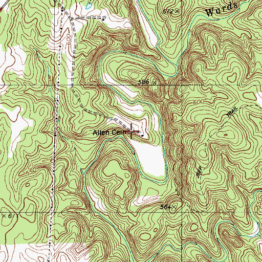 Topographic Map of Allen Cemetery, NC