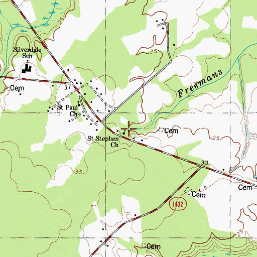 Topographic Map of Saint Stephen Church, NC