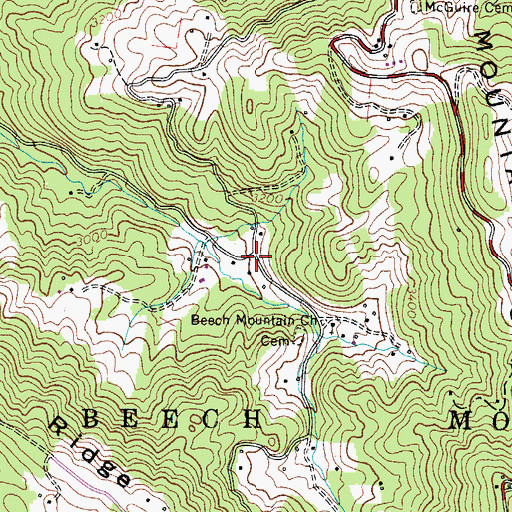 Topographic Map of Dark Ridge (historical), NC