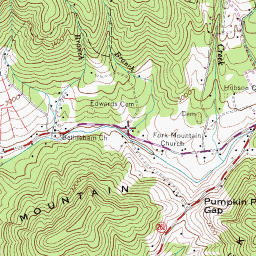 Topographic Map of Little Rock Creek (historical), NC