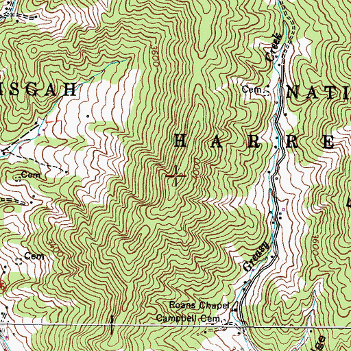 Topographic Map of Road Ridge, NC